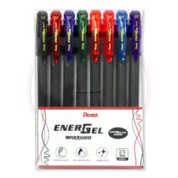 Caneta Gel EnerGel Makkuro 0.7mm Pentel - Blister 8 UN