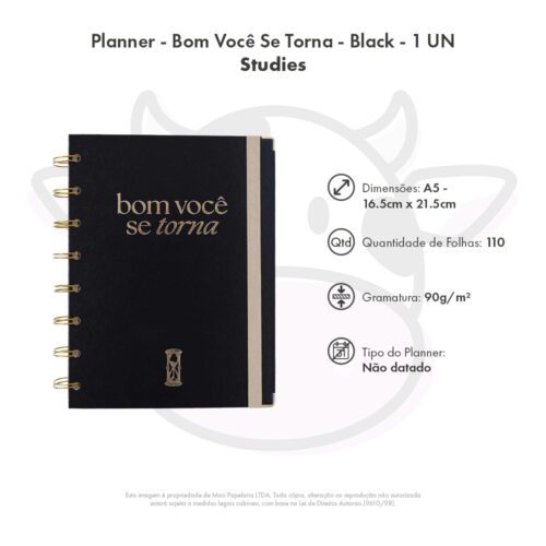 Planner Studies - Bom Você Se Torna - Black - 1 UN - Image 7