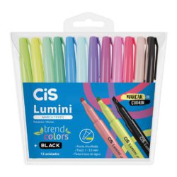 Marca-Texto Lumini CiS - Trend Colors + Black - Estojo 12 UN
