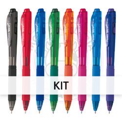 Kit Caneta Esferográfica Retrátil WOW! 1.0mm Pentel - Kit 8 UN