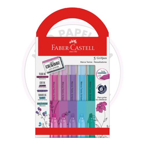 Marca-Texto Grifpen com Cheirinho Faber-Castell - Relaxa e Reequilibra - Blister 5 UN