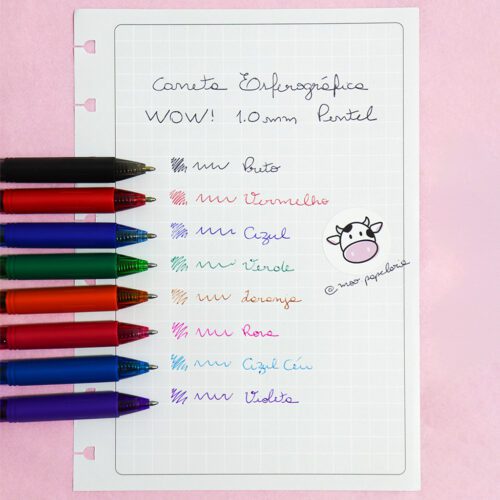 Kit Caneta Esferográfica Retrátil WOW! 1.0mm Pentel - Kit 8 UN - Image 4
