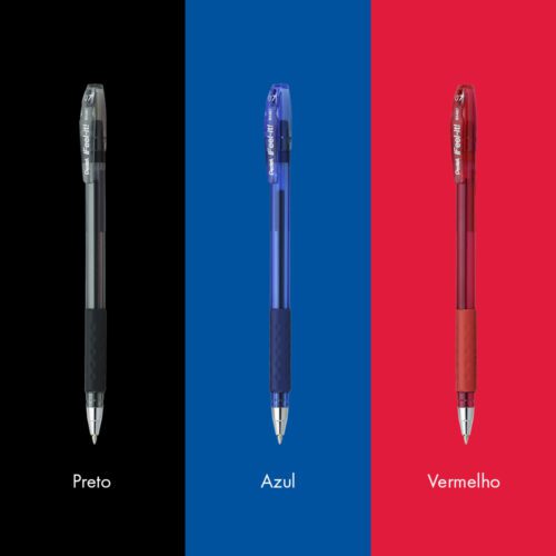 Kit Caneta Esferográfica iFeel-it! 0.7mm Pentel - Pt, Vm, Az - Kit 3 UN - Imagem 3