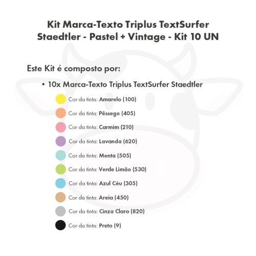 Kit Marca-Texto Triplus TextSurfer Staedtler - Pastel + Vintage - Kit 10 UN - Imagem 10