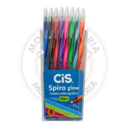 Caneta Esferográfica Spiro Glow 0.7mm CiS - Estojo 8 UN