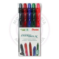 Caneta Gel Retrátil EnerGel-X 0.5mm Pentel - Tradicionais - Estojo 5 UN