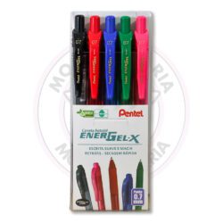 Caneta Gel Retrátil EnerGel-X 0.7mm Pentel - Tradicionais - Estojo 5 UN