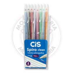 Caneta Esferográfica Spiro Clean 0.7mm CiS - Estojo 8 UN