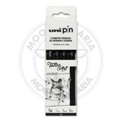 Caneta Técnica Uni Pin Fine Line uni-ball - Tattoo Art - Estojo 4 UN