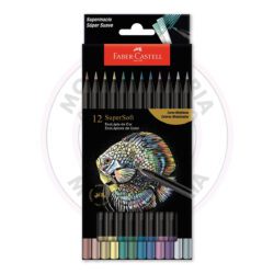 Lápis de Cor SuperSoft Faber-Castell - 12 Cores - Metálicas - Estojo 12 UN