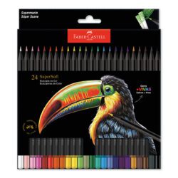 Lápis de Cor SuperSoft Faber-Castell - 24 Cores - Estojo 24 UN