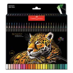 Lápis de Cor SuperSoft Faber-Castell - 50 Cores - Estojo 50 UN
