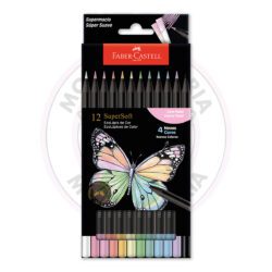 Lápis de Cor SuperSoft Faber-Castell - 12 Cores - Pastel - Estojo 12 UN