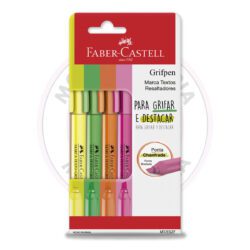 Marca-Texto Grifpen Faber-Castell - Neon - Blister 4 UN