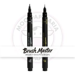 Kit Caneta Técnica Uni Pin Fine Line uni-ball - Brush Master - Brush + Extra Fine Brush - Kit 2 UN