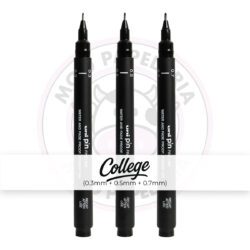 Kit Caneta Técnica Uni Pin Fine Line uni-ball - College - 0.3mm + 0.5mm + 0.7mm - Kit 3 UN