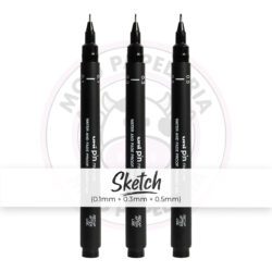 Kit Caneta Técnica Uni Pin Fine Line uni-ball - Sketch - 0.1mm + 0.3mm + 0.5mm - Kit 3 UN