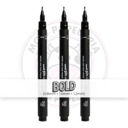 Kit Caneta Técnica Uni Pin Fine Line uni-ball - Bold - 0.8mm + 1.0mm + 1.2mm - Kit 3 UN