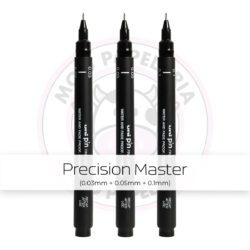 Kit Caneta Técnica Uni Pin Fine Line uni-ball - Precision Master - 0.03mm + 0.05mm + 0.1mm - Kit 3 UN