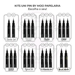 Kits Uni Pin Fine Line uni-ball by Moo Papelaria