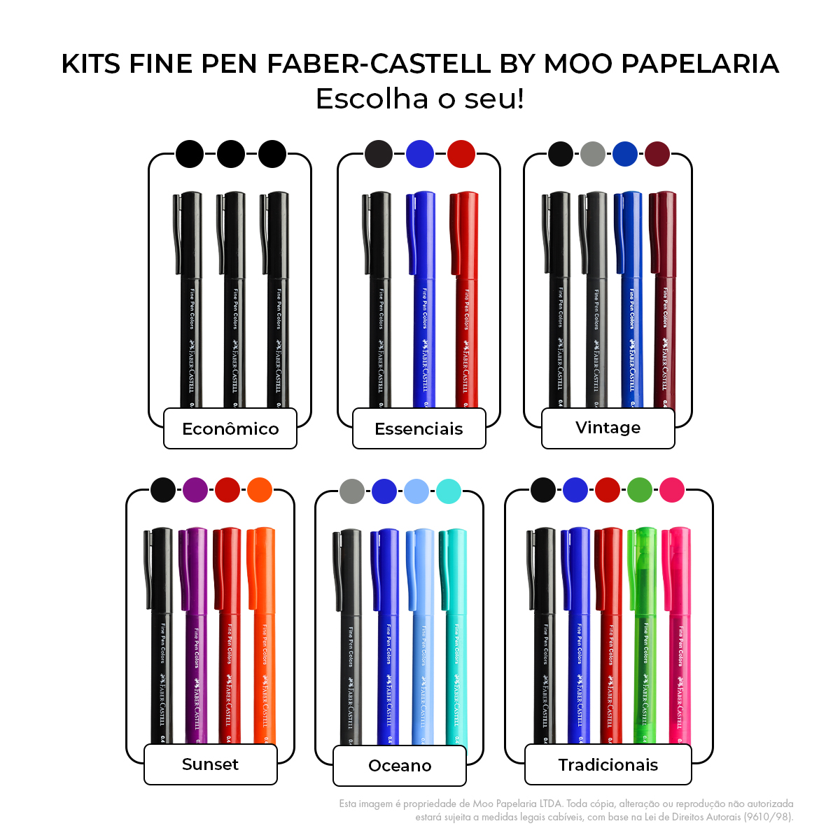Kit Caneta Hidrográfica Fine Pen 0.4mm Faber-Castell