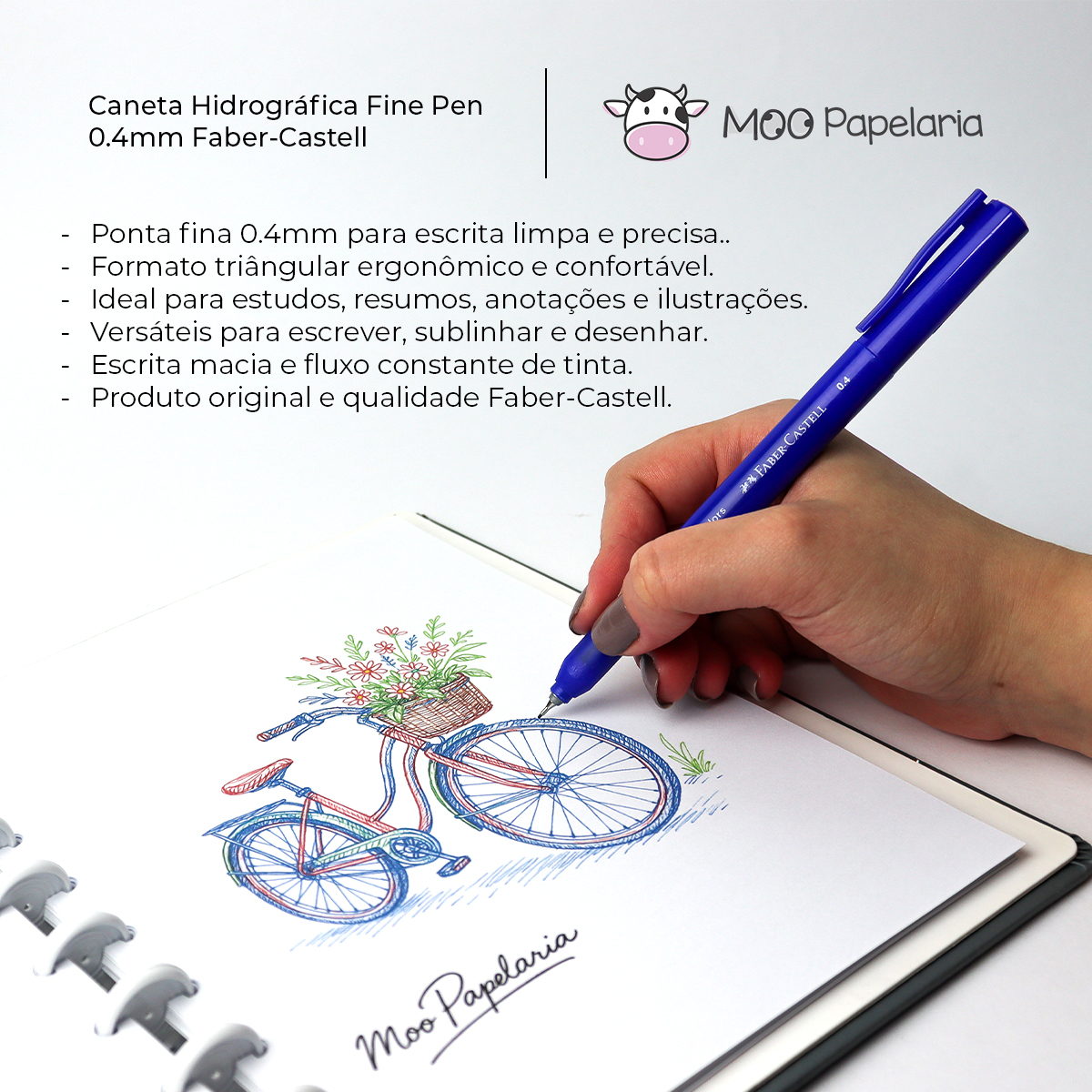 Kit Caneta Hidrográfica Fine Pen 0.4mm Faber-Castell - Imagem 2