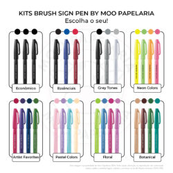 Kit Caneta Brush Sign Pen Pentel by Moo Papelaria