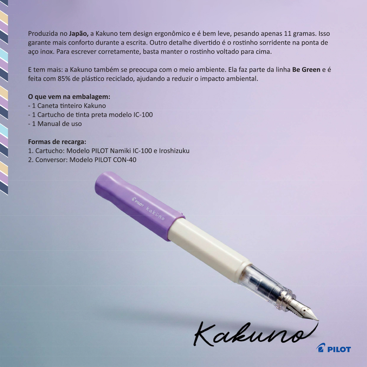 Caneta Tinteiro Kakuno Pilot - 1 UN - Imagem 3